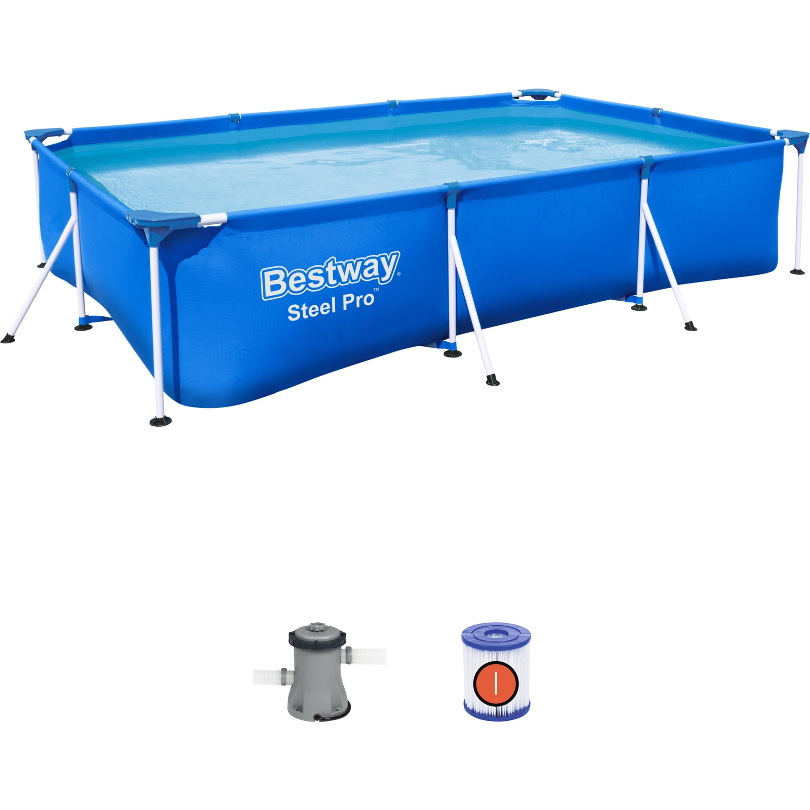 Bestway Steel Pro 56411 nadzemni bazen Uokvireni bazen Pravokutni 3300 L Plavo