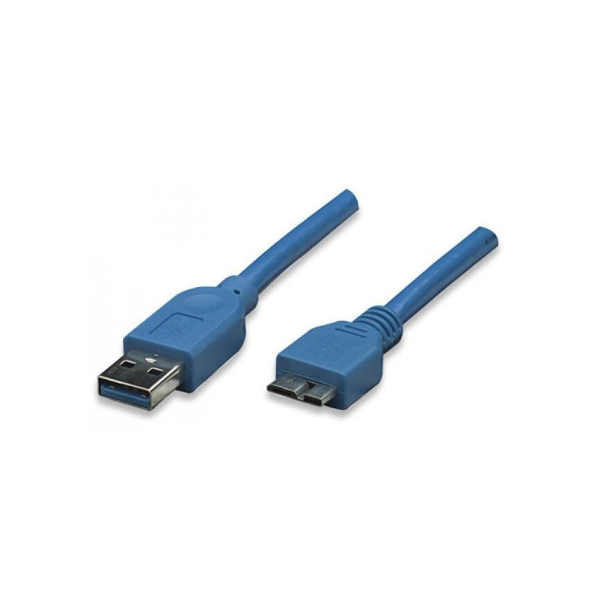 Techly 0.5m USB 3.0 A-Micro B M/M USB kabel 0,5 m USB 3.2 Gen 1 (3.1 Gen 1) USB A Micro-USB B Plavo