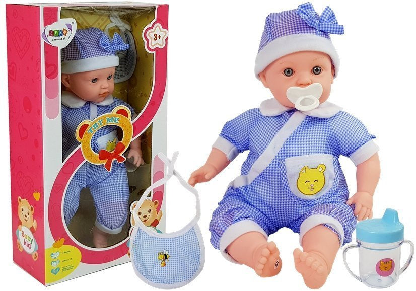 Lutka Beba s plavom odjećom i rekvizitima - 45 cm