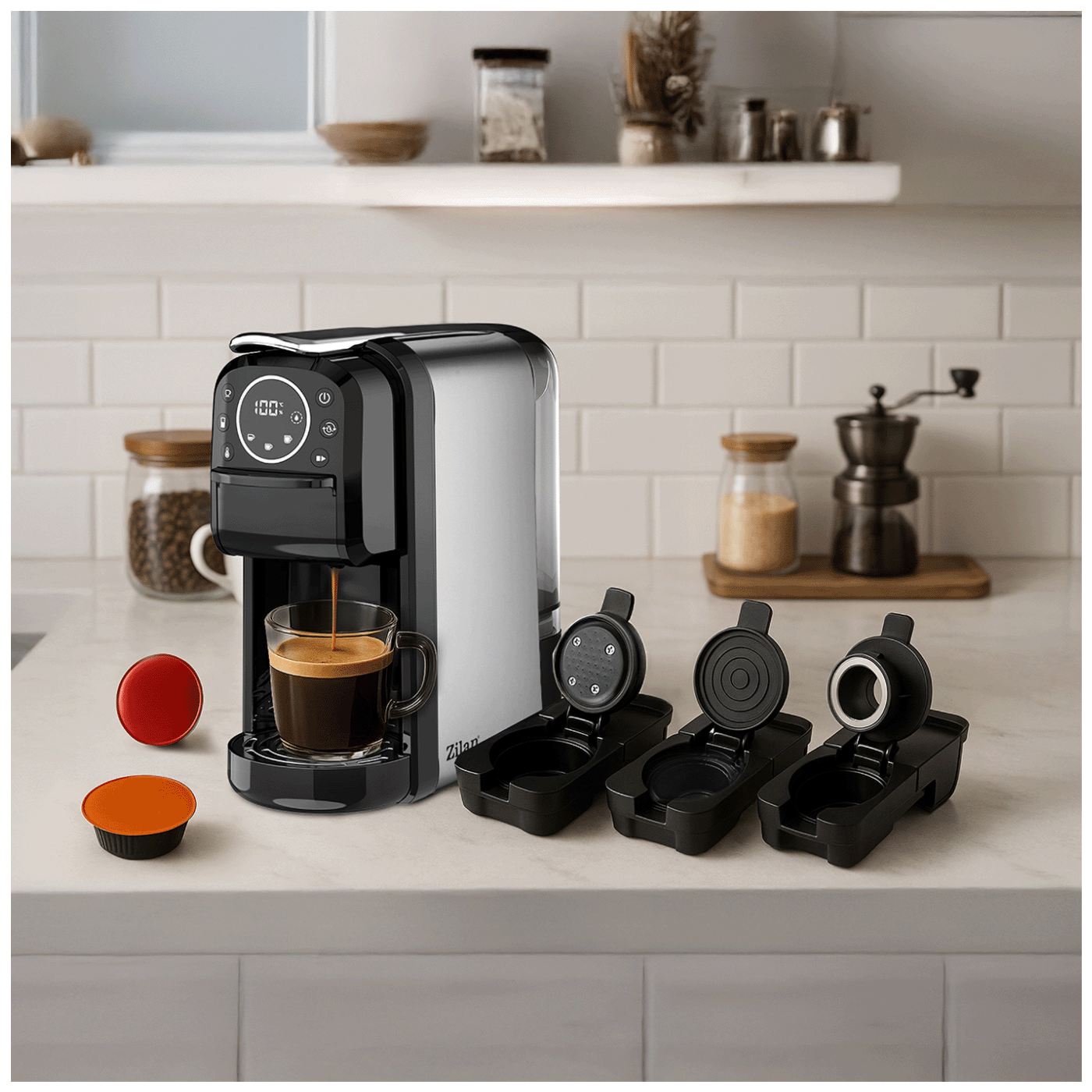Zilan Aparat za espresso kavu, kapsule 3u1, 1400W - ZLN2846