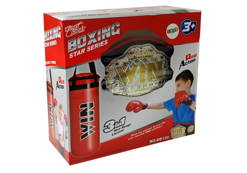 Boxing set, bag, gloves, belt