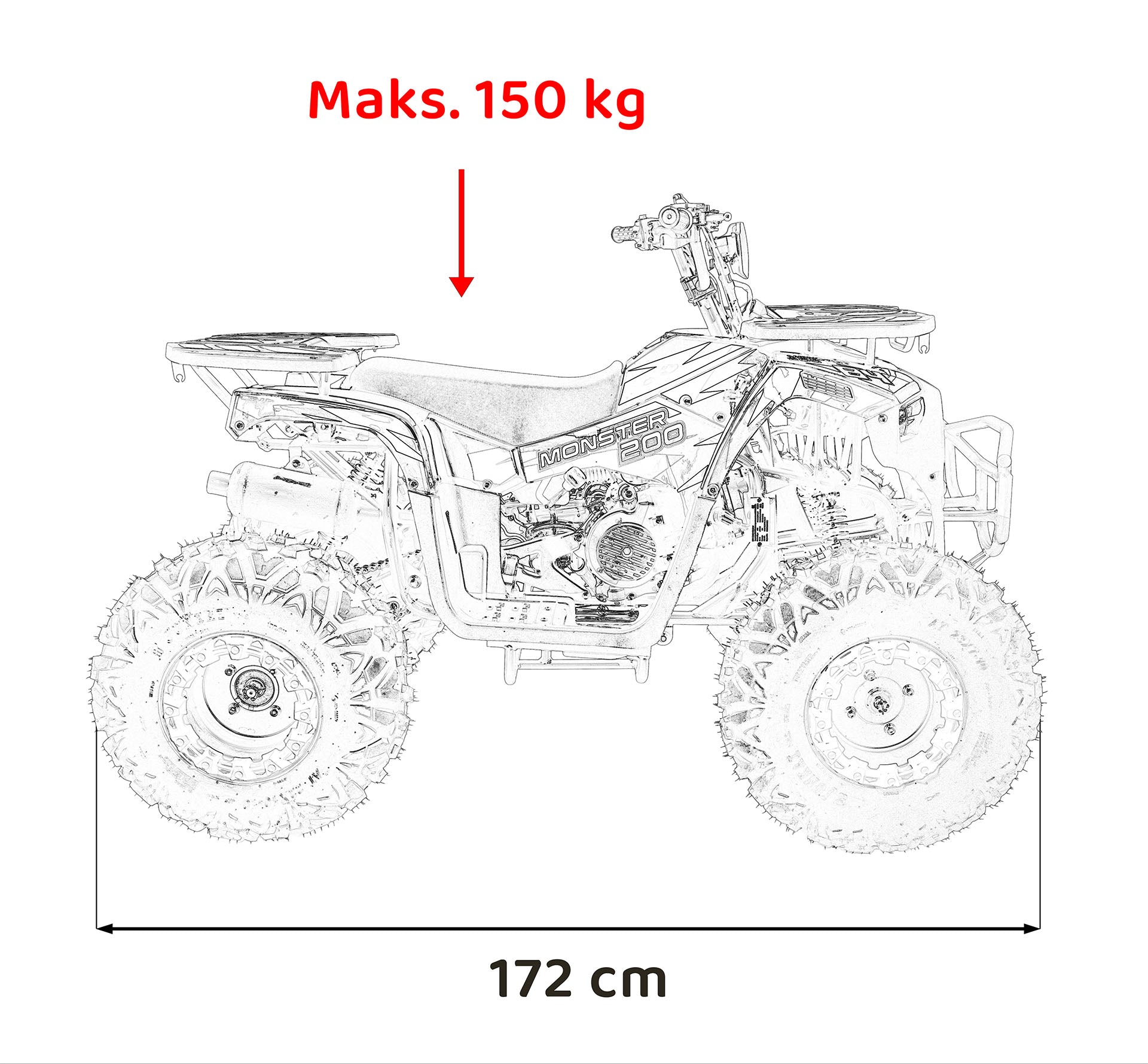 Quad na benzin MONSTER 200CC - narančasti