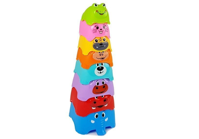 Piramida za slaganje za bebu Animals Cups