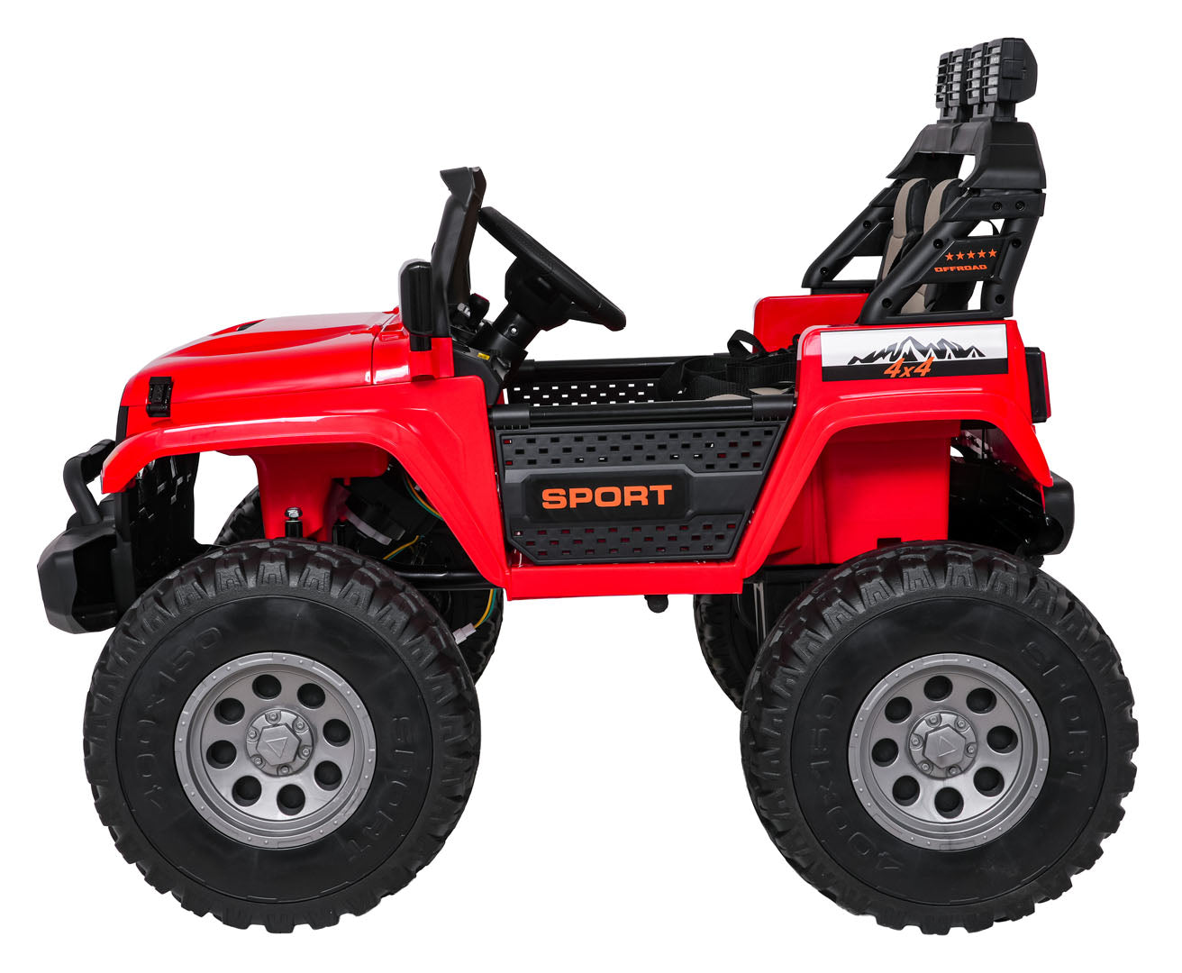 Auto na akumulator Extreme Sport 4x4 s podesivom dužinom vozila - dvosjed - crveni