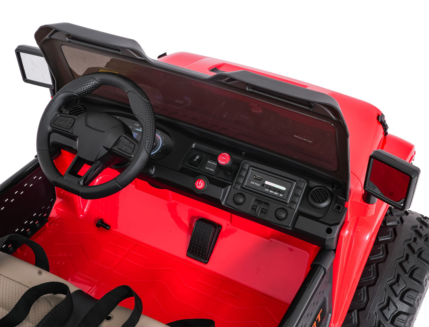 Auto na akumulator Extreme Sport 4x4 s podesivom dužinom vozila - dvosjed - crveni