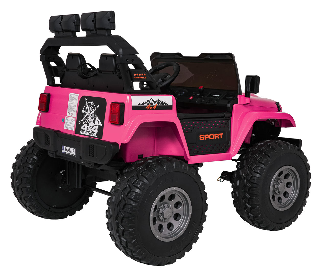 Auto na akumulator Extreme Sport 4x4 s podesivom dužinom vozila - dvosjed - rozi