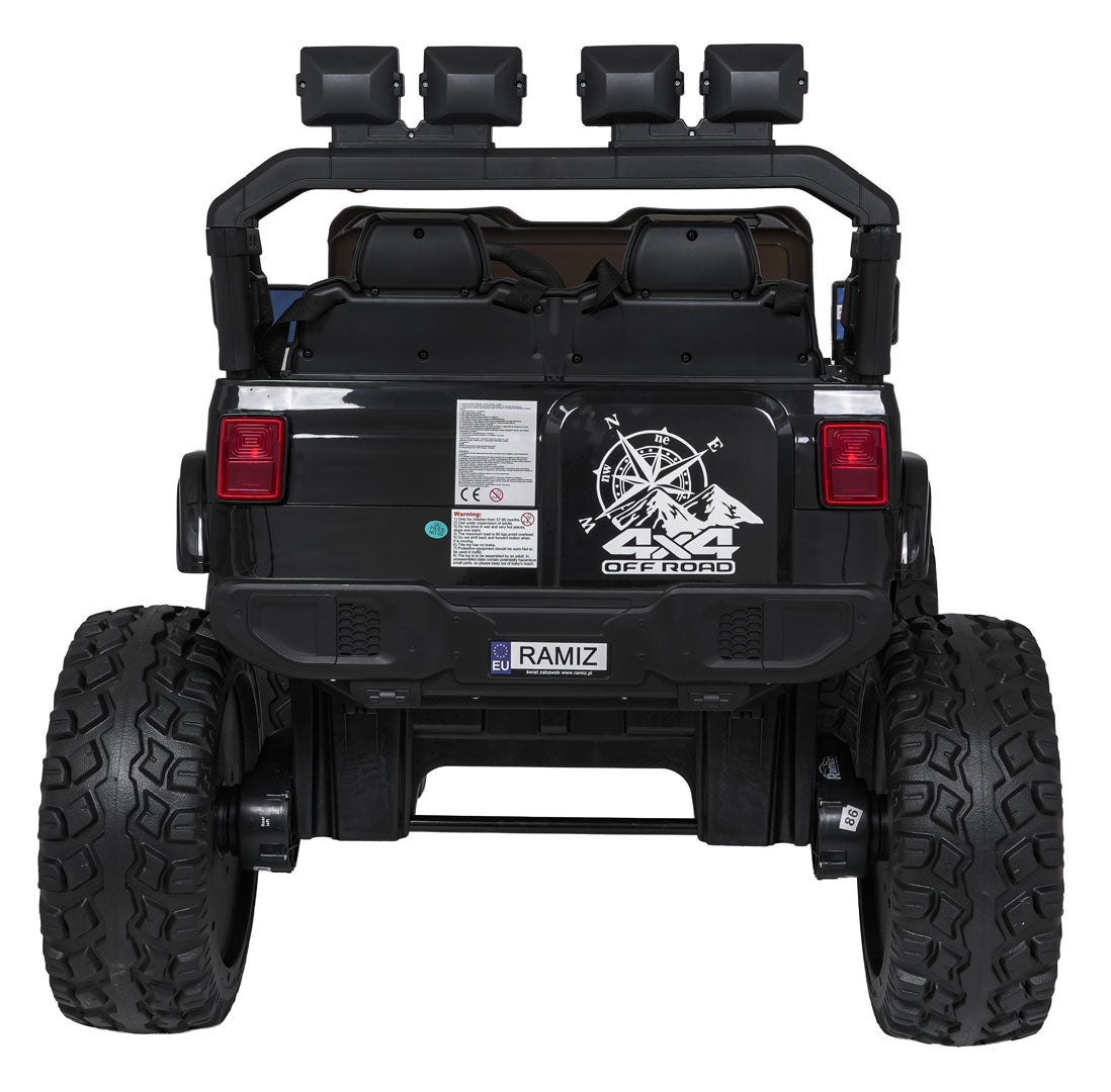 Auto na akumulator Extreme Sport 4x4 s podesivom dužinom vozila - dvosjed - crni