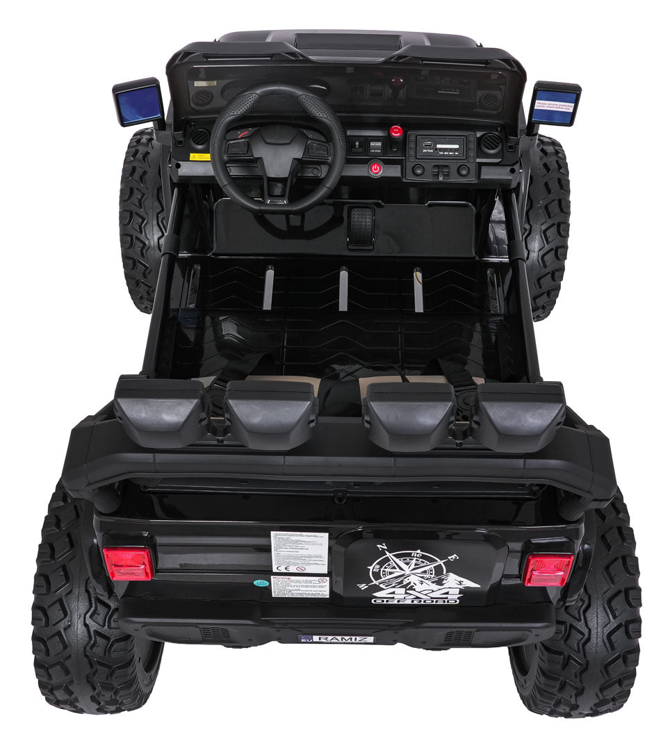 Auto na akumulator Extreme Sport 4x4 s podesivom dužinom vozila - dvosjed - crni
