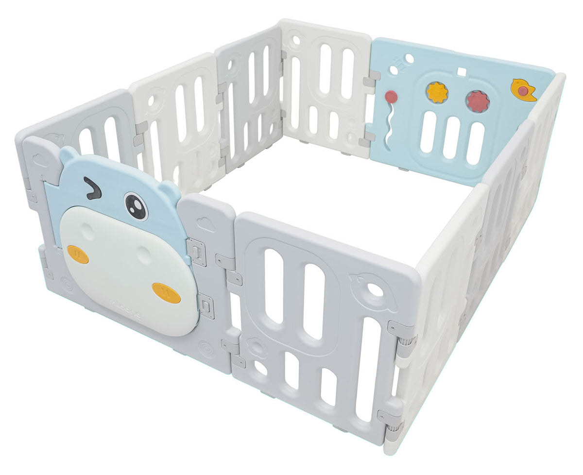 Modularna ogradica za bebe sa lopticama Hippo - plava