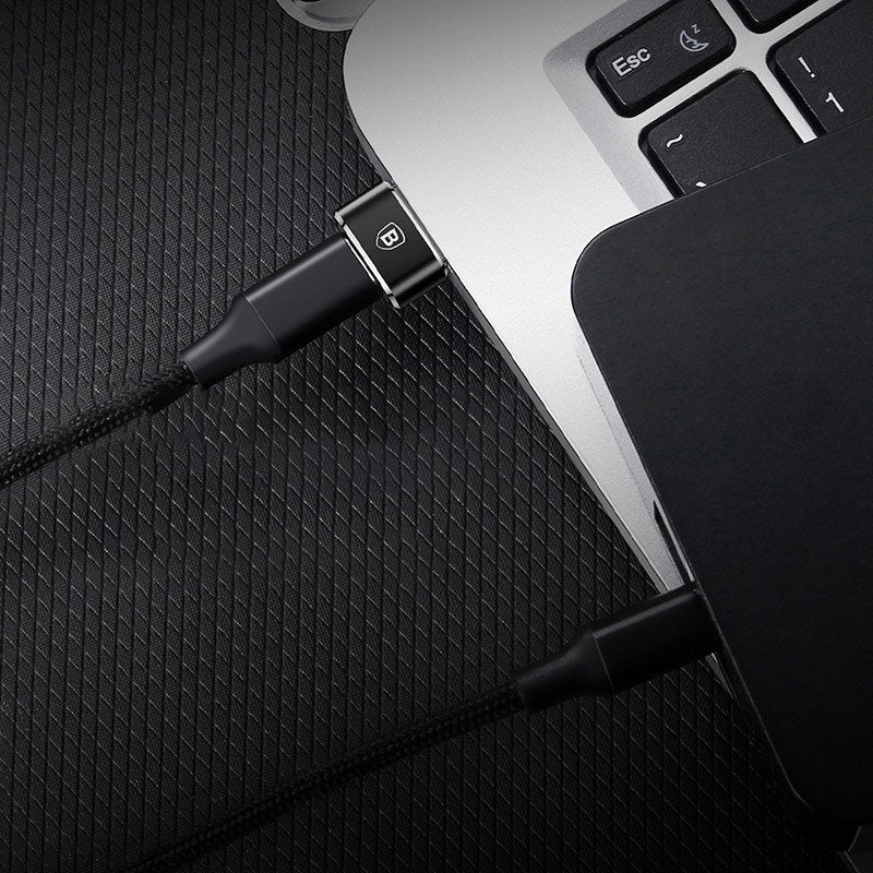 Baseus - OTG adapter (CAAOTG-A01) - Type-C ženski na USB muški - Plug & Play - 3A - crni