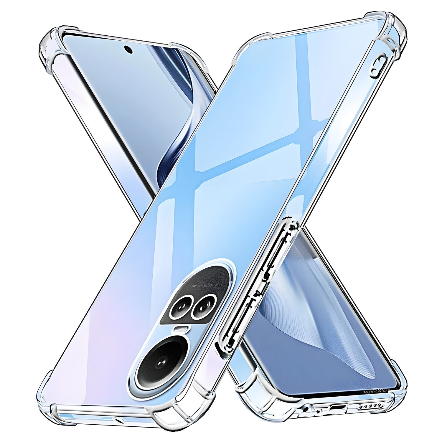 Silikonska futrola s ojačanim rubovima za Oppo Reno10/Reno10 Pro - Prozirna KP29946