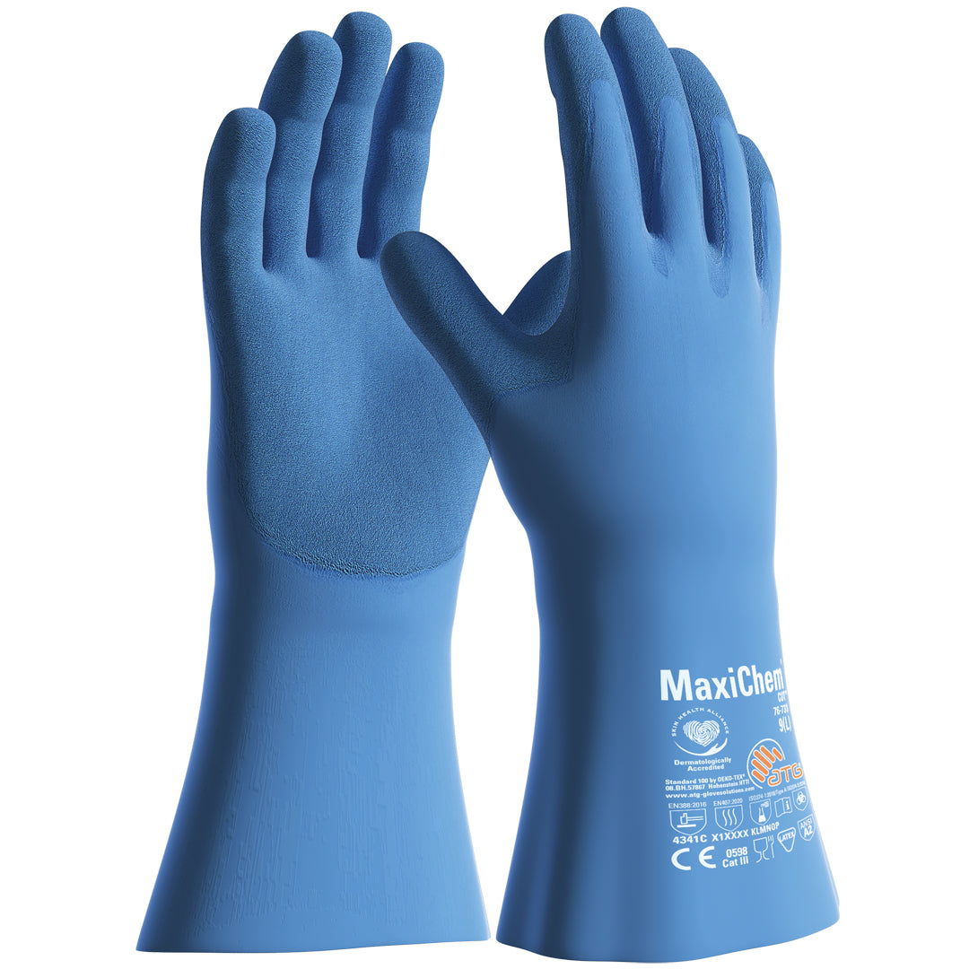ATG MaxiChem Cut latex duga plava rukavica 35 cm