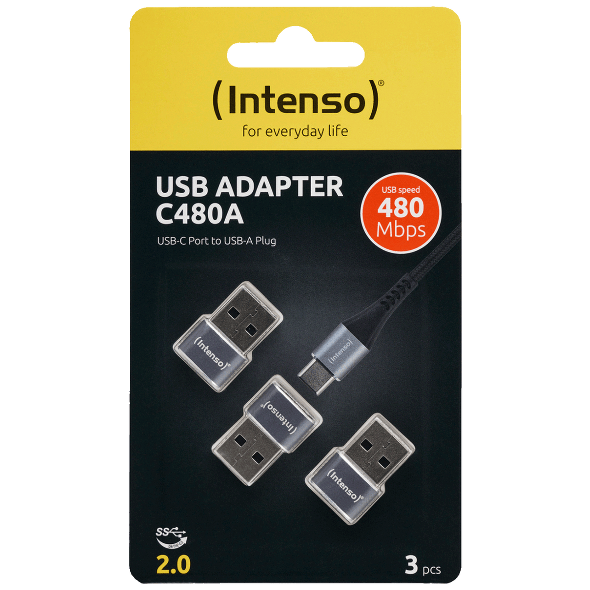 (Intenso) Adapter USB C na USB A, OTG - C480A 3 pcs