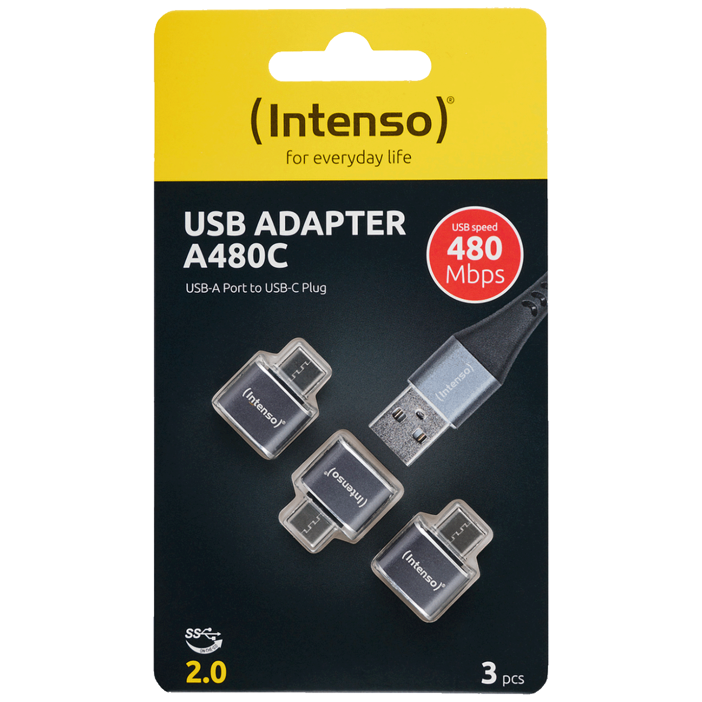 (Intenso) Adapter USB A na USB C, OTG - C480C 3 pcs
