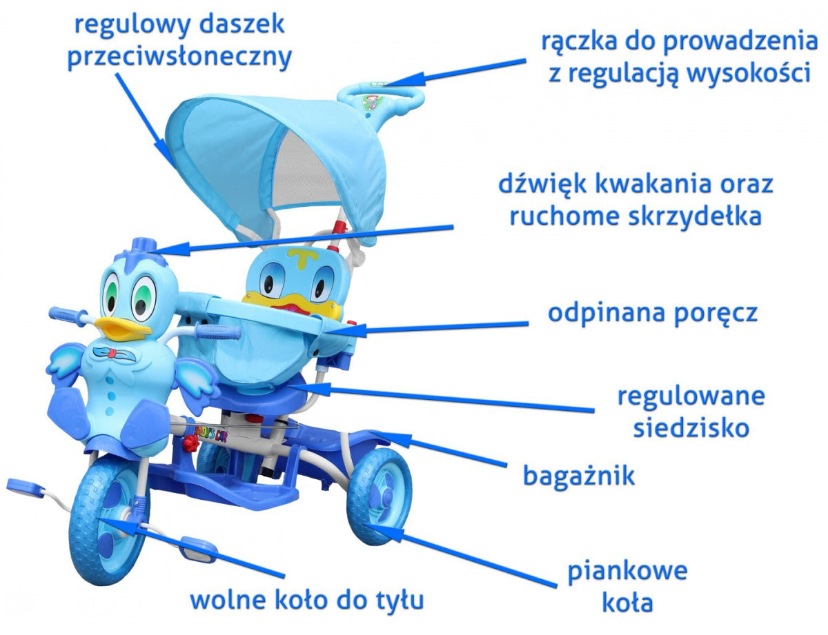 Dječji tricikl Patka - plava