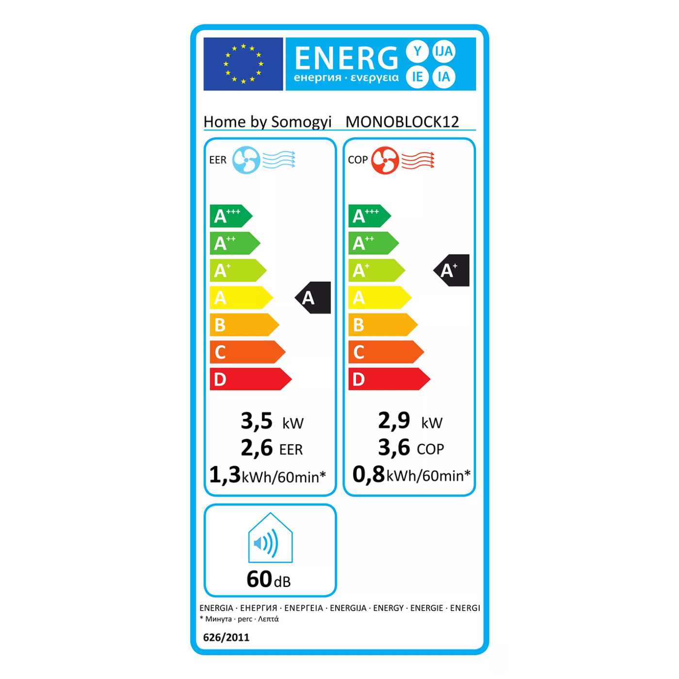 home Monoblok klima uređaj, 12000 Btu, 3.5/2.9 kW, WiFi, A/A+ - MONOBLOCK12