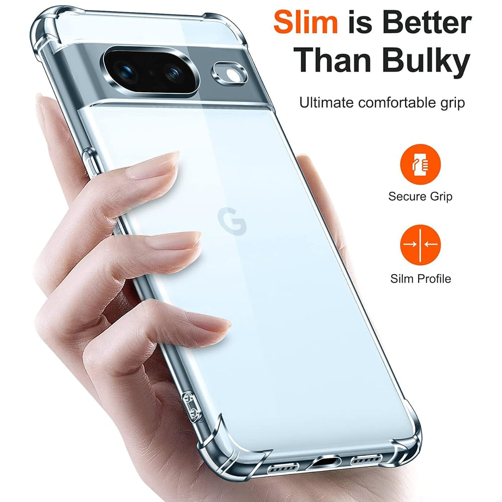 Techsuit Shockproof Clear Silicone prozirna maskica otporna na udarce za Google Pixel 8a