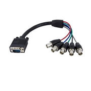 StarTech.com VGABNCMF1 prilagodnik za video kabel 0,3 m VGA (D-Sub) 5 x BNC Crno
