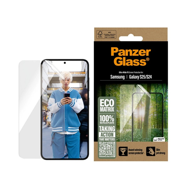 PanzerGlass ® ECO MATRIX Screen Protector Samsung Galaxy S25 | S24 | Ultra-Wide Fit Prozirna zaštita za zaslon 1 kom