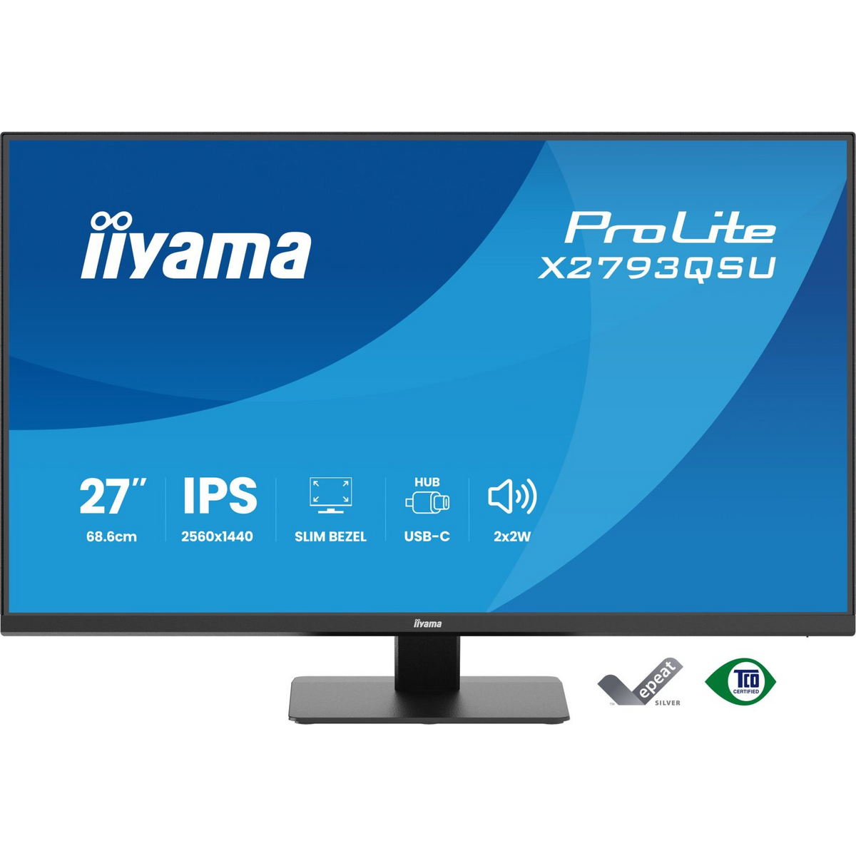 iiyama ProLite X2793QSU-B1 računalni monitor 68,6 cm (27") 2560 x 1440 pikseli Quad HD LED Crno