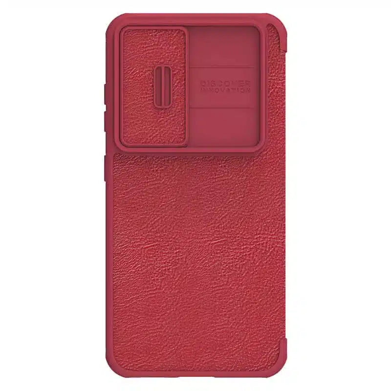 Nillkin Qin Leather Pro preklopna maska sa štitnikom za kameru za Samsung Galaxy S23 – crvena