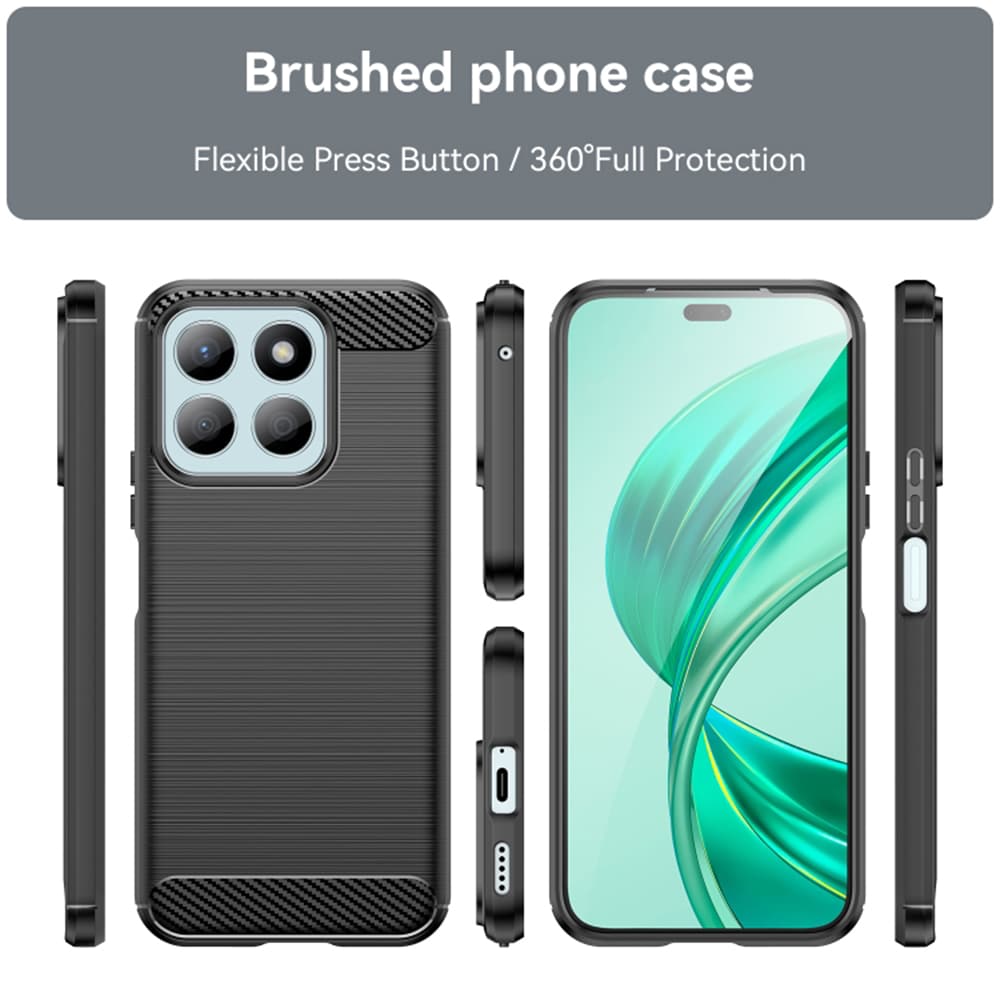 Techsuit Carbon Silicone maska za Honor X8b – crna