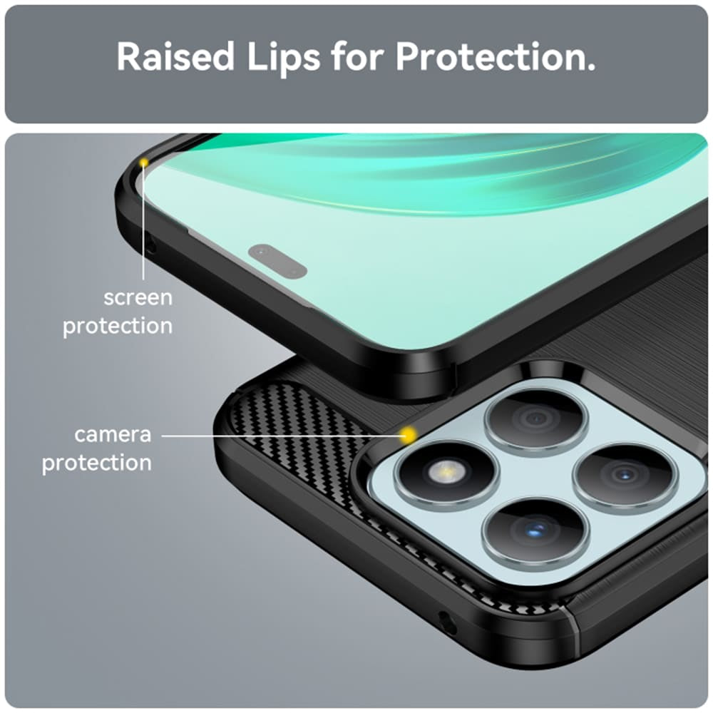 Techsuit Carbon Silicone maska za Honor X8b – crna