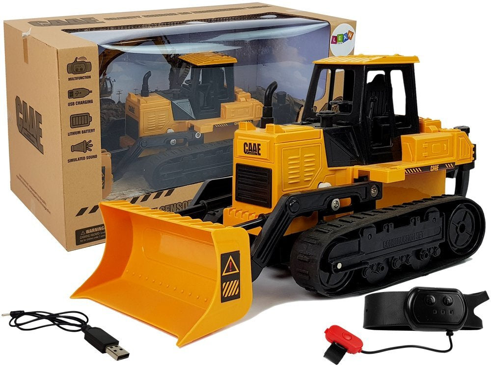 Bulldožer na daljinsko upravljanje Gesture 2.4G 1:28 - žuti
