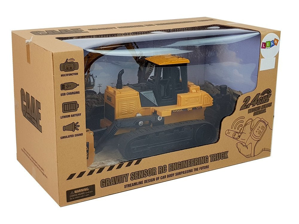 Bulldožer na daljinsko upravljanje Gesture 2.4G 1:28 - žuti