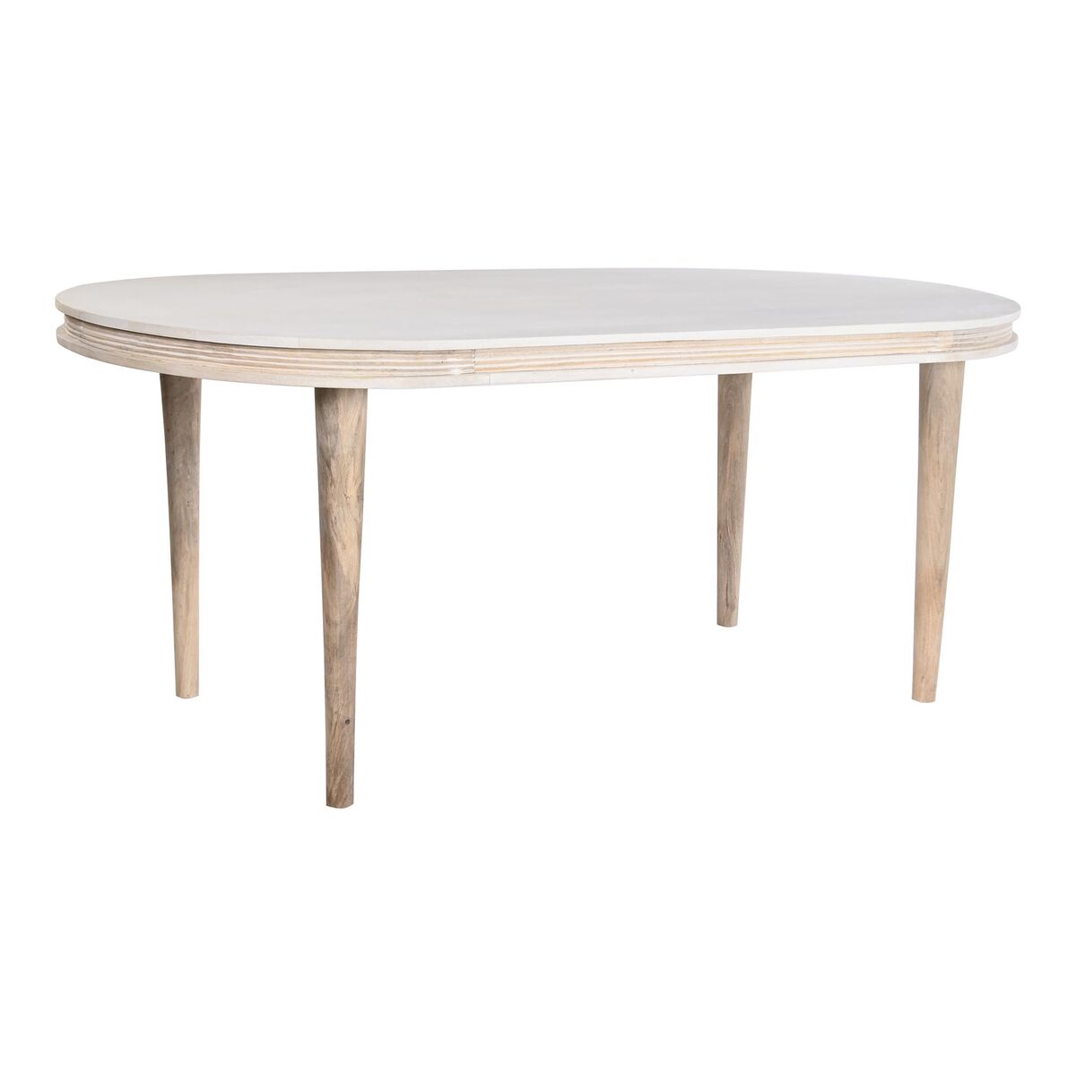 Blagavaonski stol DKD Home Decor Bijela zlatan Mesing Drvo Manga 180 x 90 x 76 cm