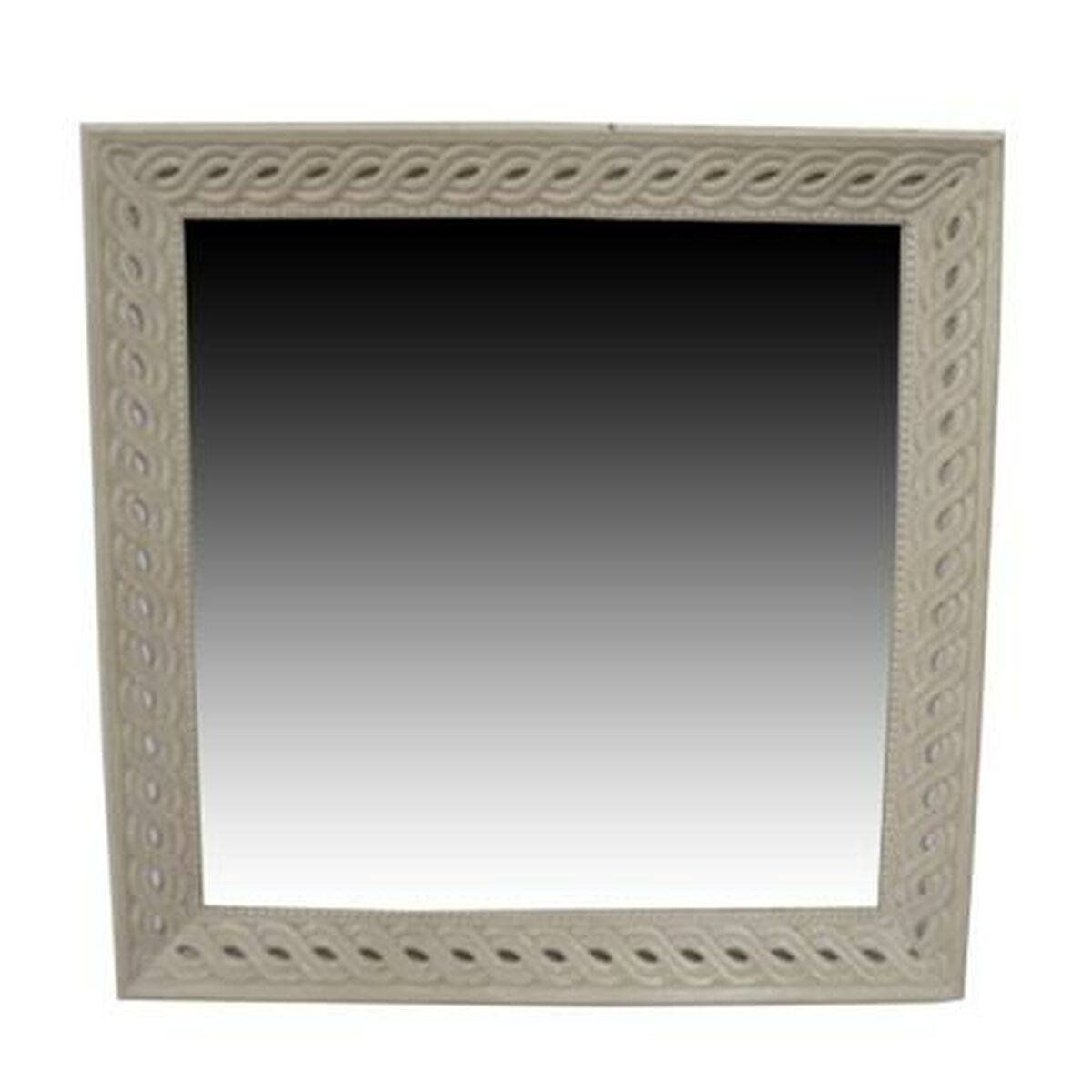 Zidno ogledalo Home ESPRIT Bijela Prirodno Drvo Manga romantični 92 x 6 x 92 cm