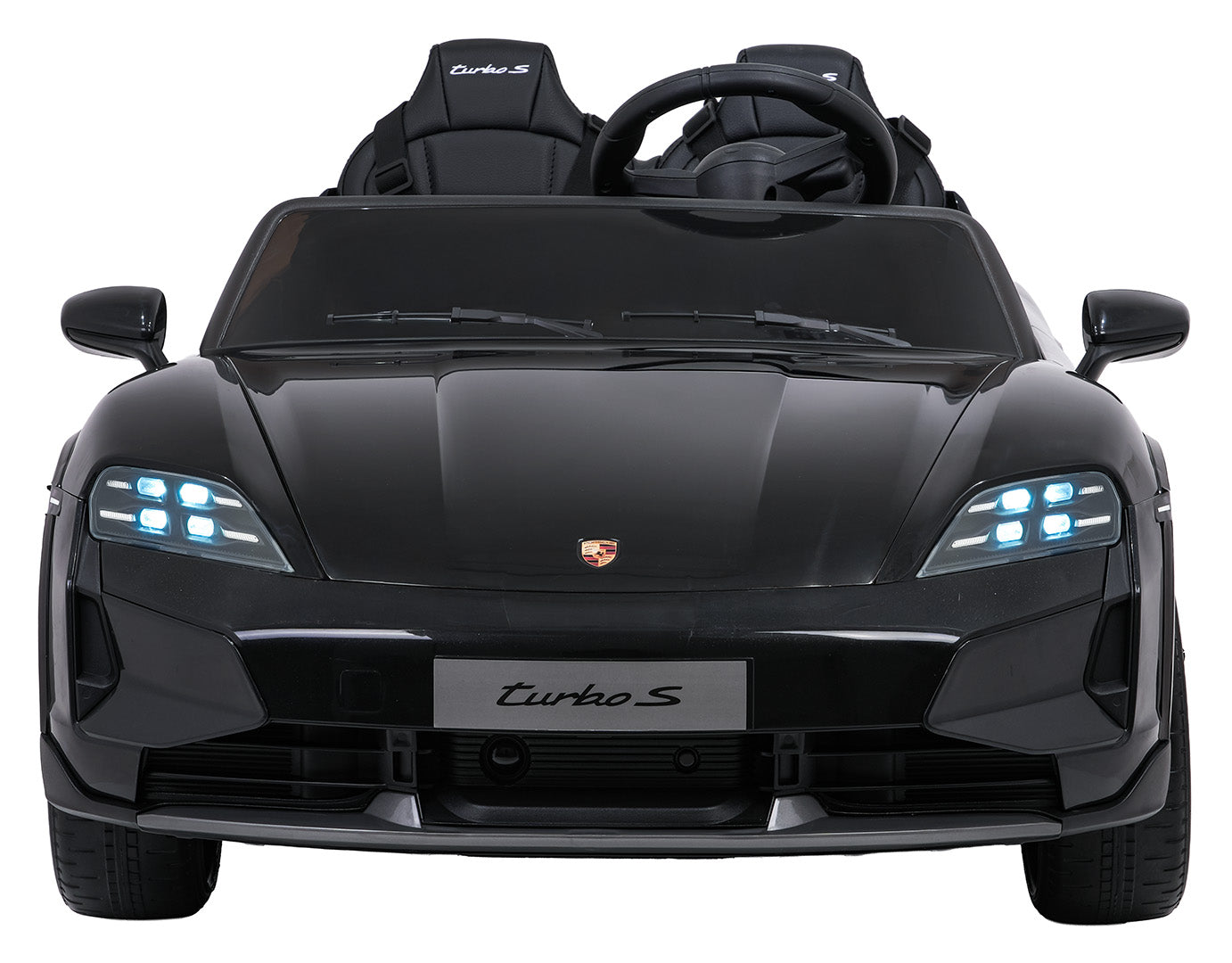 Licencirani auto na akumulator Porsche Taycan Turbo S - dvosjed - crni