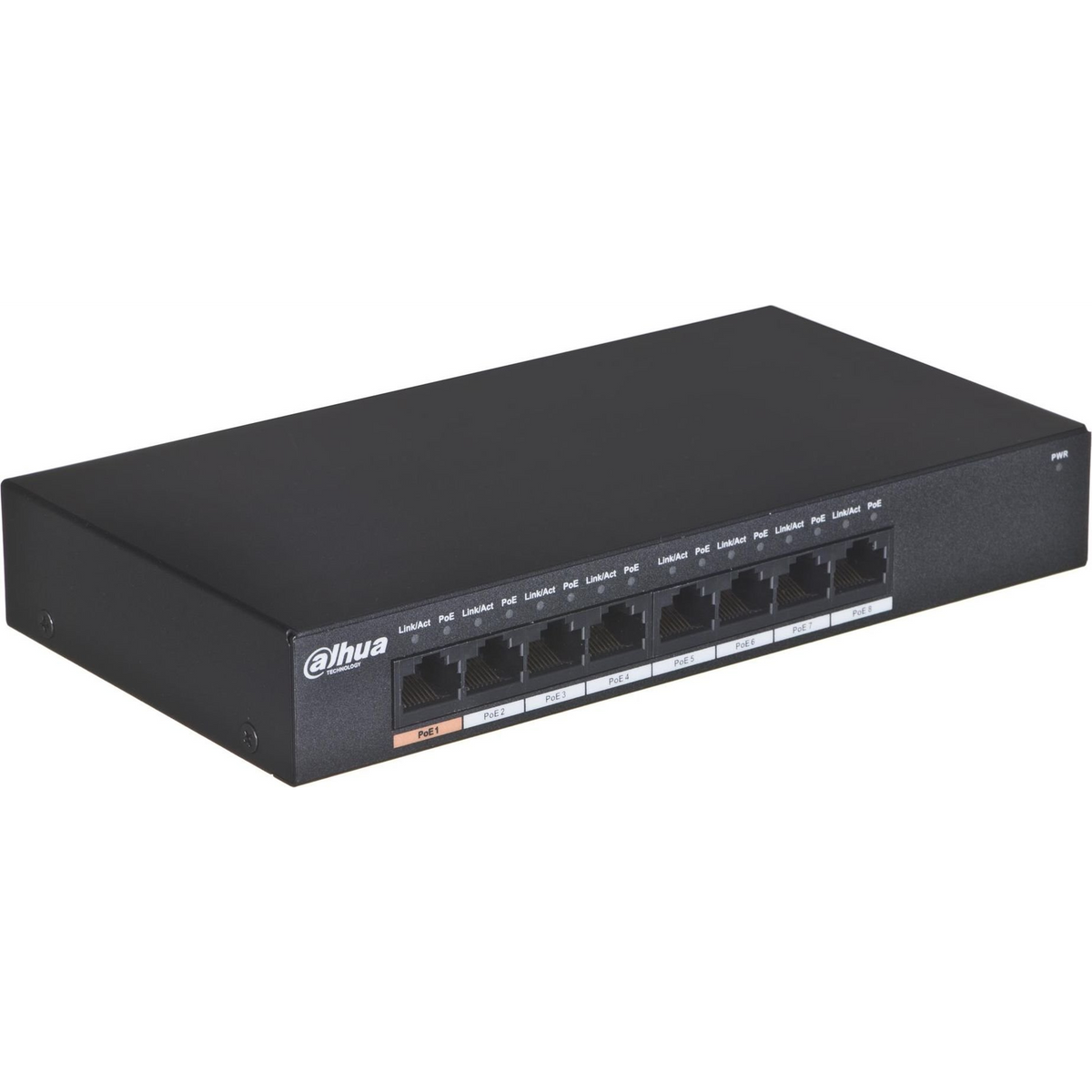 Dahua Technology PFS3008-8GT-96 mrežni prekidač Neupravljano L2 Gigabit Ethernet (10/100/1000) Podrška za napajanje putem Etherneta (PoE) Crno