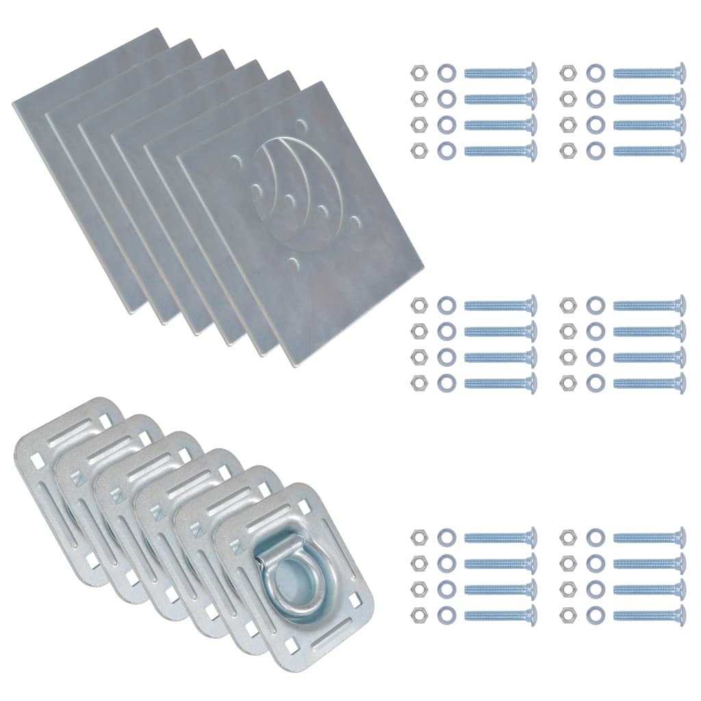 Obruči za Vezanje Tereta za Prikolicu 6 kom Pocinčani Čelik 2000 kg