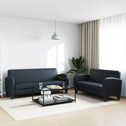 2-dijelni set sofa od umjetne kože crni