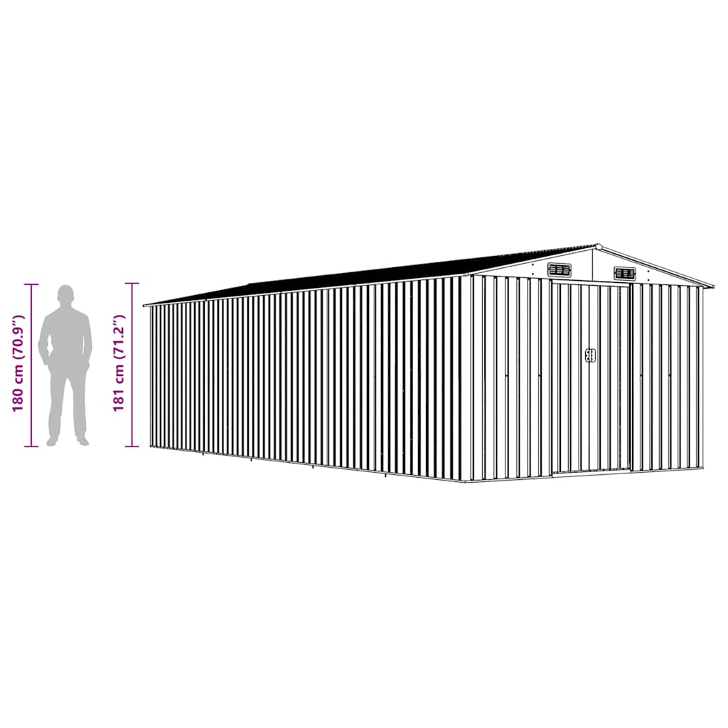 Vrtno spremište 257 x 580 x 181 cm metalno antracit