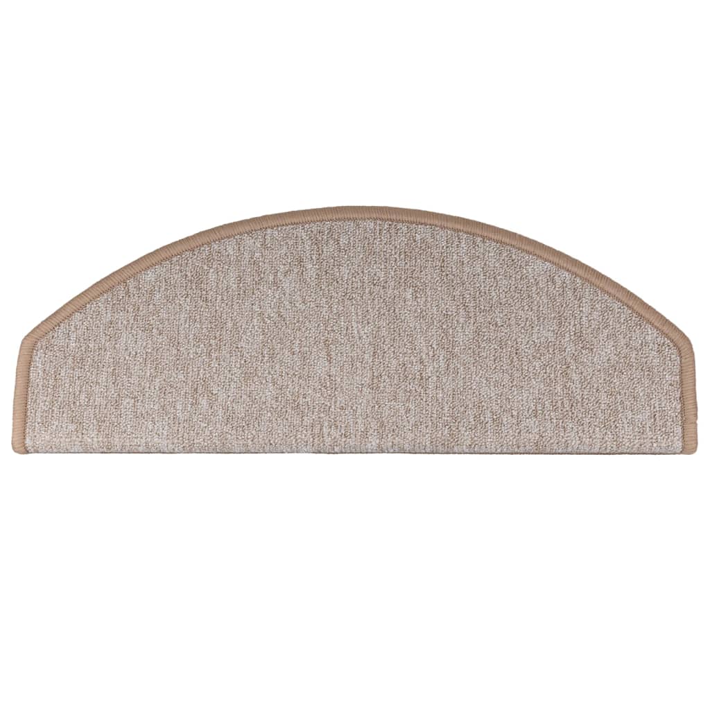 Prostirke za stepenice 15 kom 65x24x4 cm svijetlosmeđe poluokrugle velike