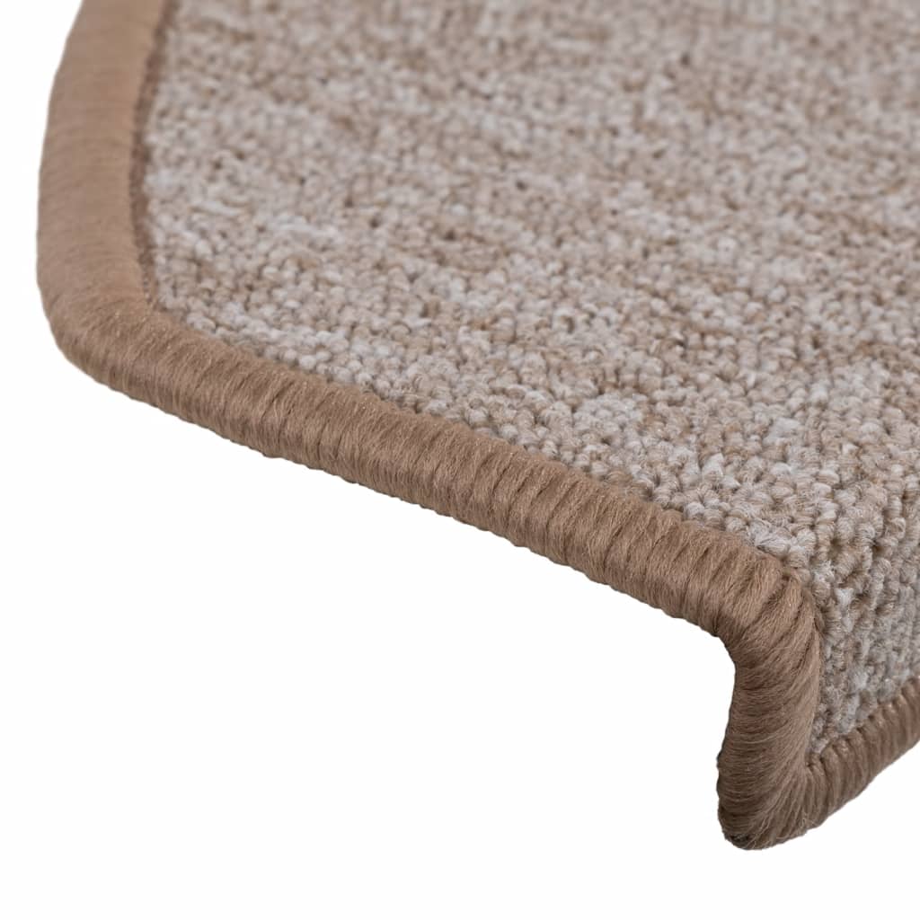 Prostirke za stepenice 15 kom 65x24x4 cm svijetlosmeđe poluokrugle velike