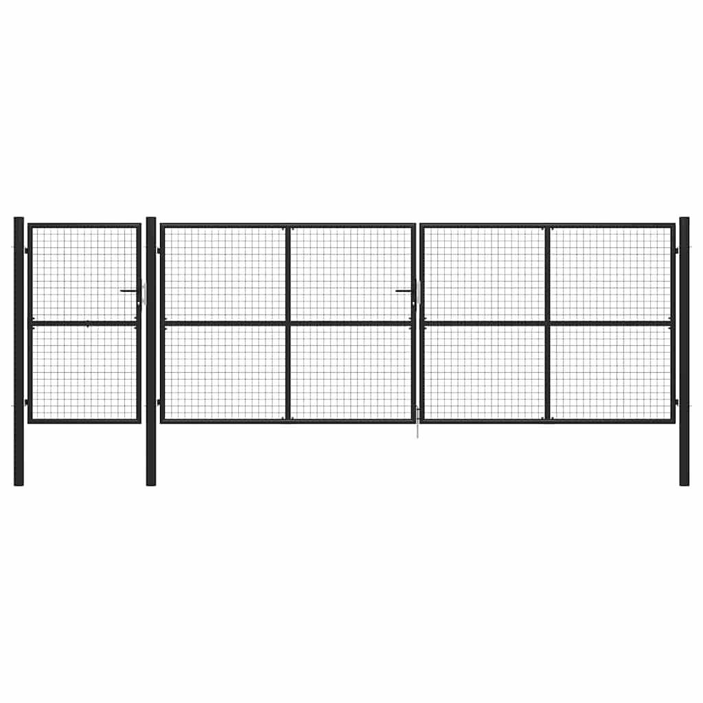 Vrtna vrata čelična 500 x 150 cm antracit