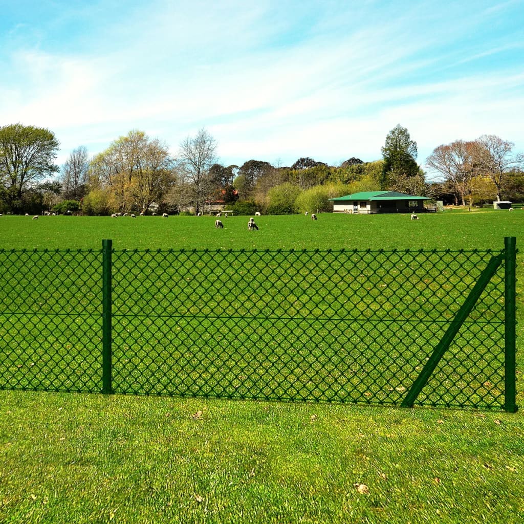 Žičana ograda sa stupovima i šiljcima čelična 0,8 x 25 m