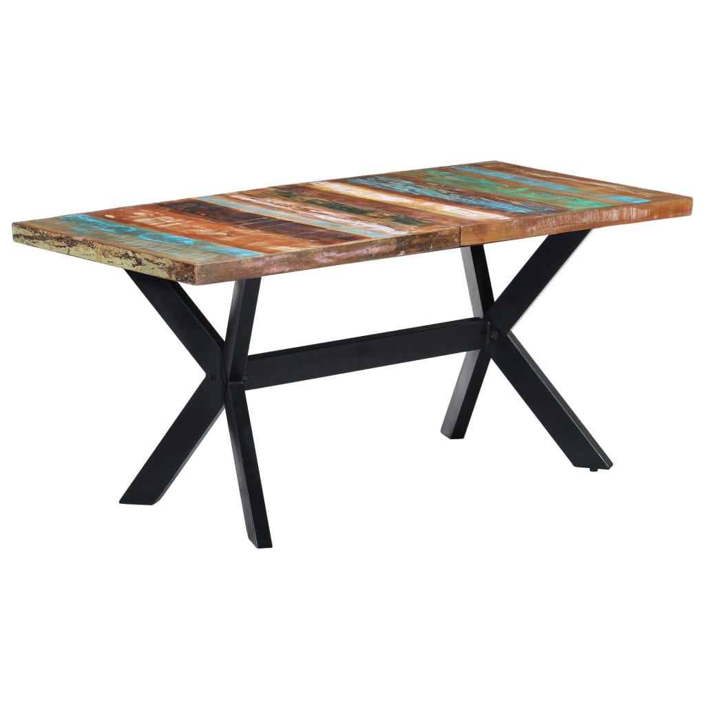 Blagovaonski stol od masivnog obnovljenog drva 160 x 80 x 75 cm