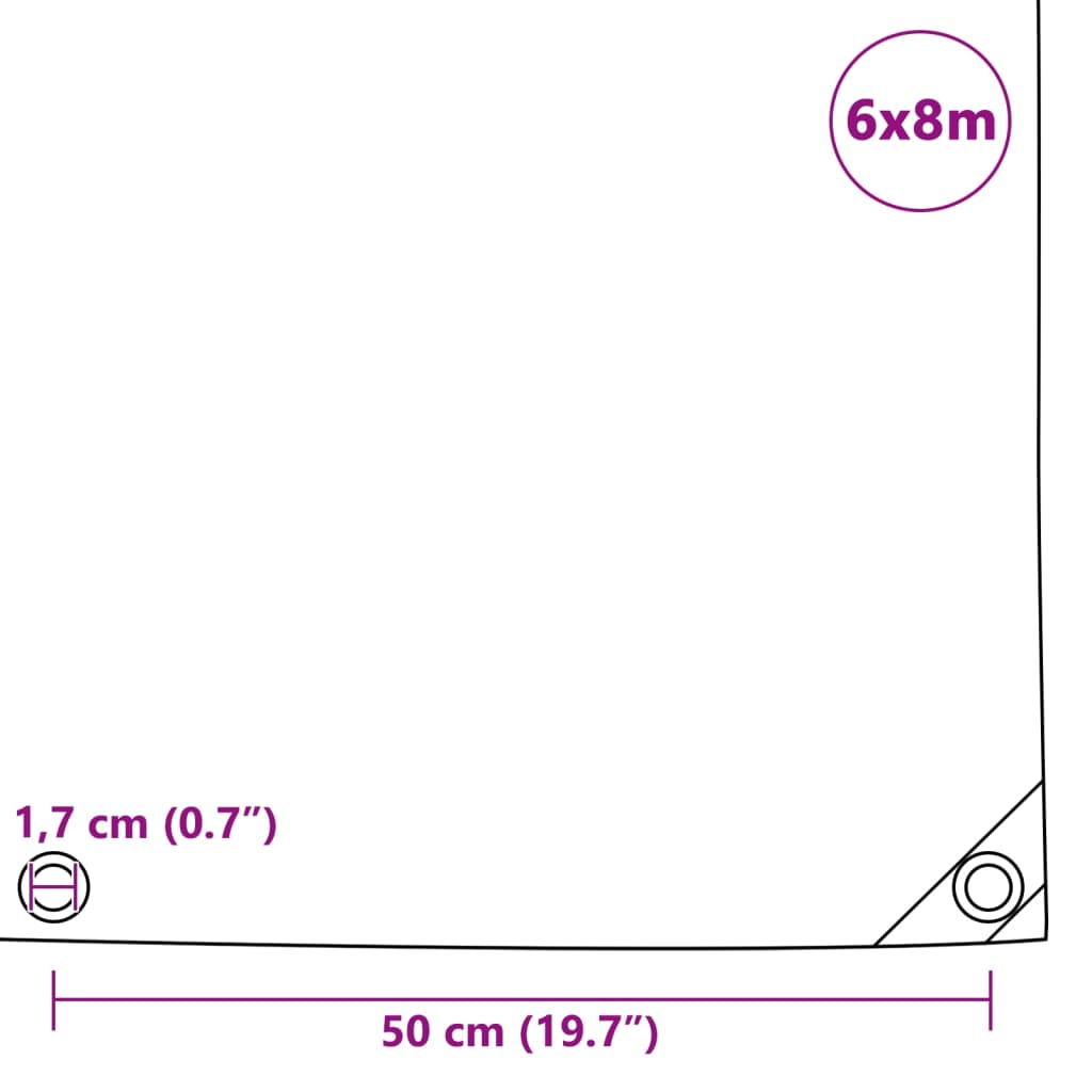 Cerada 650 g/m² 6 x 8 m siva