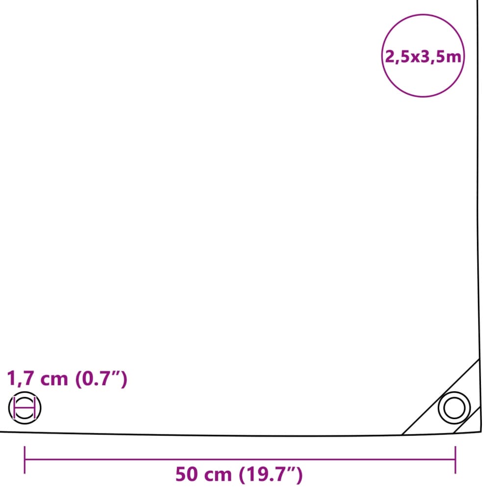 Cerada 650 g/m² 2,5 x 3,5 m zelena