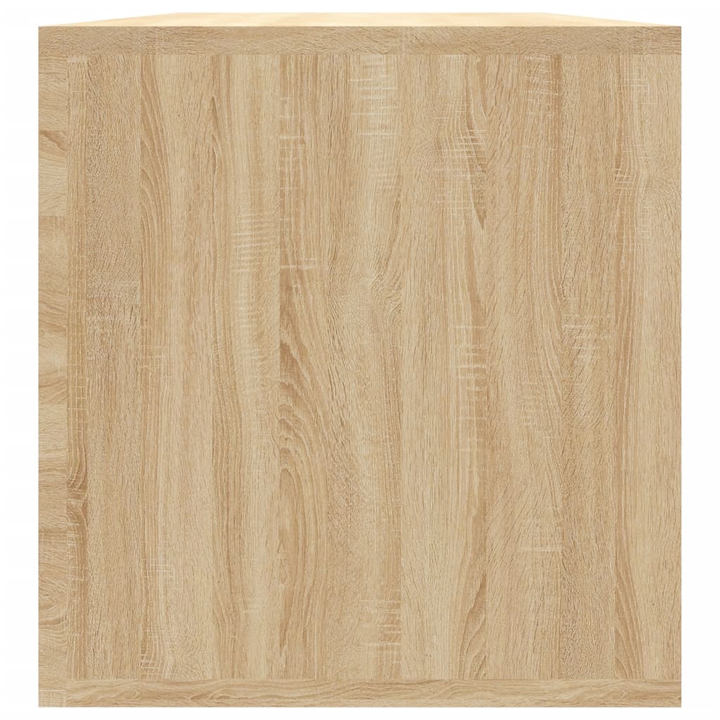 Kutija za pohranu vinilnih ploča boja hrasta 71x34x36 cm drvena