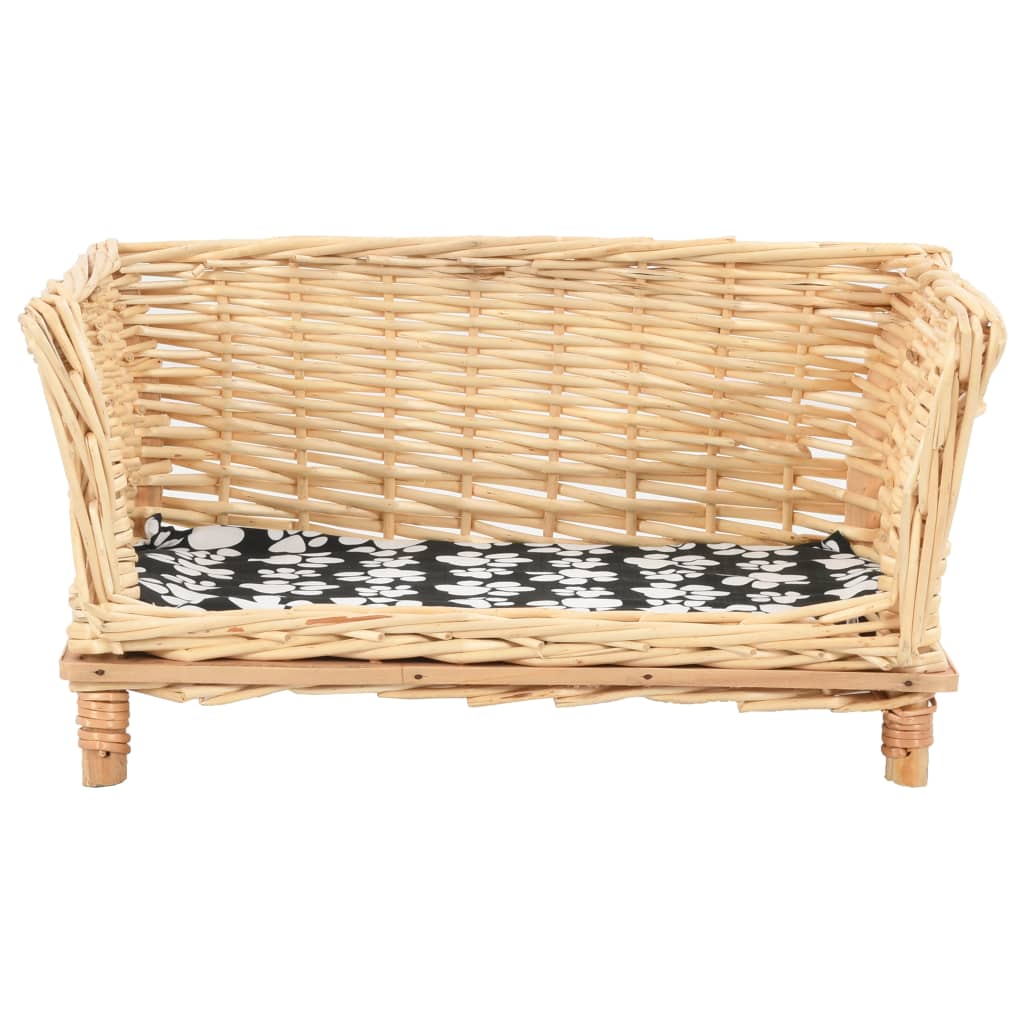 Košara za pse s jastukom 50 x 33 x 30 cm od prirodne vrbe