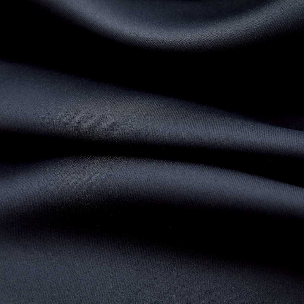 Zavjese za zamračivanje s prstenima 2 kom crne 140 x 175 cm