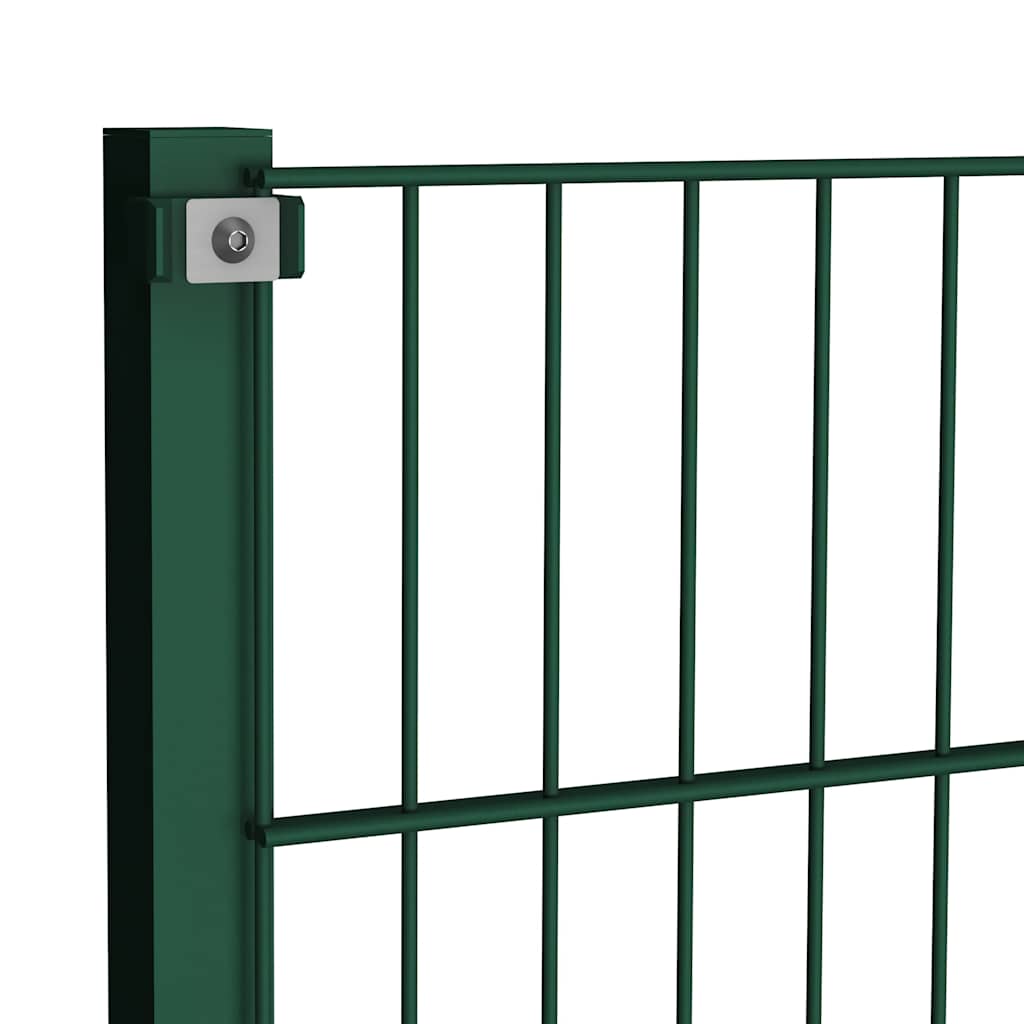 Ogradni panel sa stupovima od željeza 694,5 x 120 cm zeleni