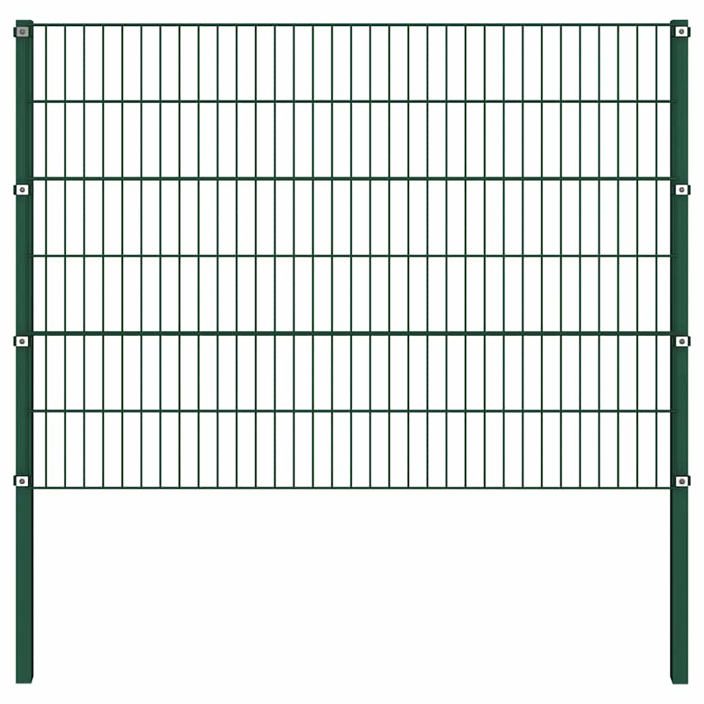 Ogradni panel sa stupovima od željeza 1557,5 x 120 cm zeleni