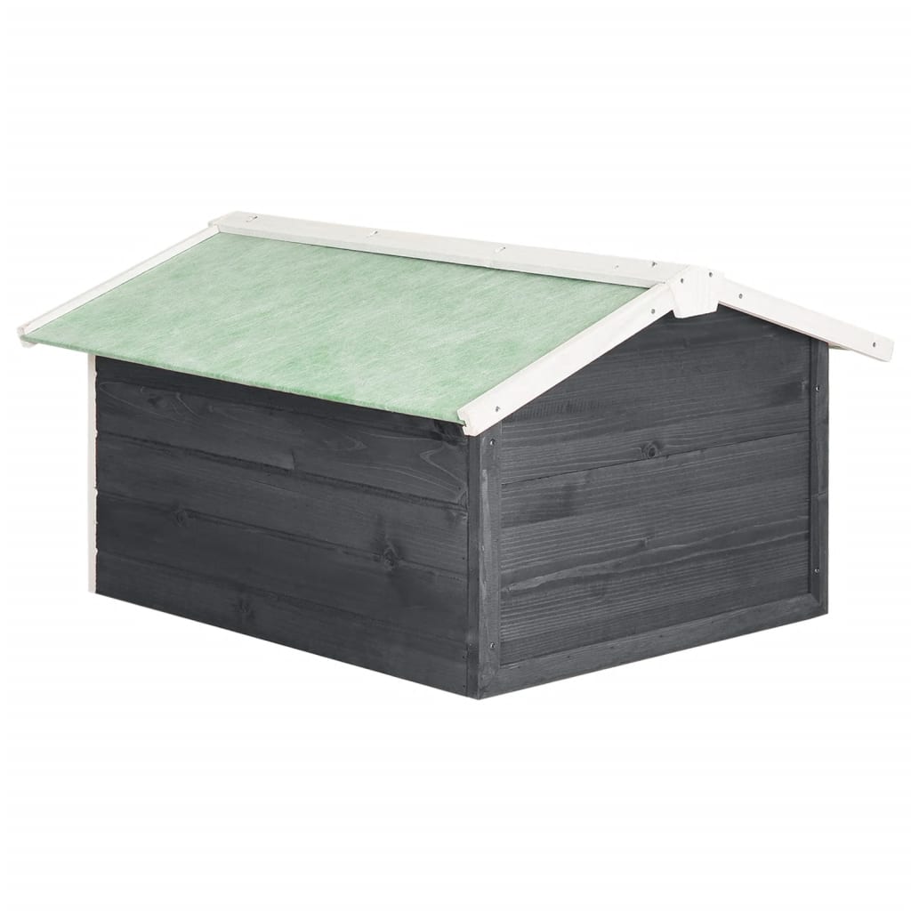 Garaža za robotsku kosilicu 72x87x50 cm sivo-bijela od jelovine