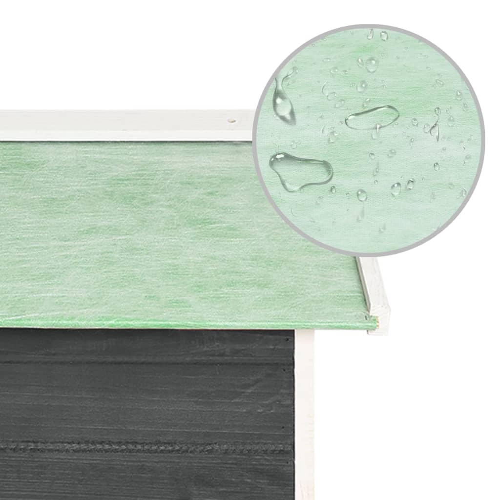 Garaža za robotsku kosilicu 72x87x50 cm sivo-bijela od jelovine